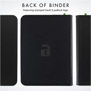Vault X 9 Pocket Zip Trading Card Binder 360 Cards Exo-Tec (Black) | Holds 360 standard-size TCG cards in 20 side-loading 9-pocket pages. Padded, water-resistant Exo-Tec cover.