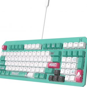 ASUS TUF Gaming K3 Gen II Hatsune Miku Edition - Teclado USB con cable para juegos de 97 teclas, diseño compacto, interruptores RGB óptico-mecánicos, teclas PBT, placa superior extraíble