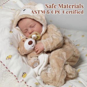 BABESIDE Lifelike Reborn Baby Dolls Boy - 17-Inch Baby Soft Body Realistic-Newborn Baby Doll Silicone Full Body Vinyl Real Life Baby Dolls with Toy Accessories for Kids Age 3+