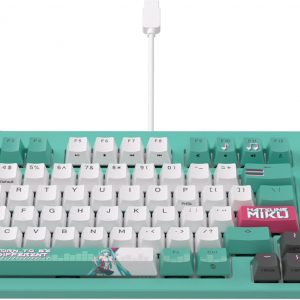 ASUS TUF Gaming K3 Gen II Hatsune Miku Edition - Teclado USB con cable para juegos de 97 teclas, diseño compacto, interruptores RGB óptico-mecánicos, teclas PBT, placa superior extraíble
