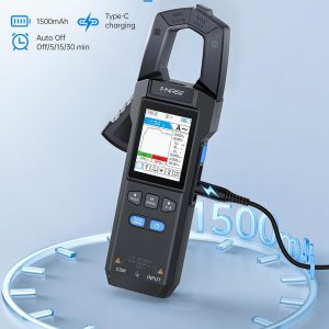 FNIRSI DMC-100 Multímetro de Pinza Digital de 9999 Contajes TRMS, Medidor de Amperaje Recargable con Registro de Curva de 600A, Mide NCV, Voltaje y Corriente AC/DC, Continuidad, Capacitancia, Diodo