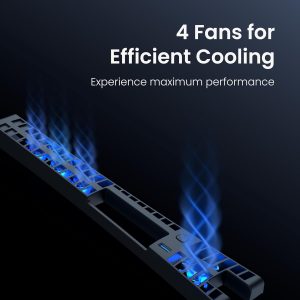 KIWIHOME Cooling Fan for PS5 Slim, 4-Fan Cooler with Auto Speed USB3.0 | For 2023 PS5 Slim Disc/Digital Models with One Horizontal Line on Side Panel. Not for PS5 2020 or Pro 2024, Black