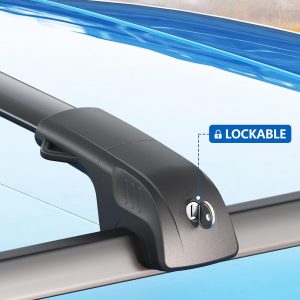 FengYu 300lb Lockable Roof Rack Cross Bars Compatible with Toyota Rav4 2013 2014 2015 2016 2017 2018, Heavy Duty Aluminum Roof Rails Crossbars Cargo Bars Canoe Rooftop Black Carrier Luggage