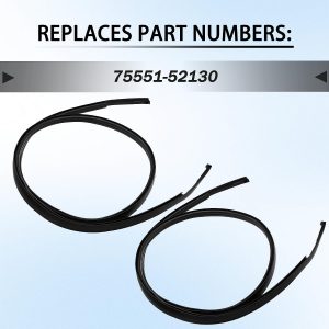 75551-52130 Pair Roof Drip Molding Strips Roof Molding Drip Weatherstrip Left and Right Side Fits for Toyota Yaris Hatchback 2006 2007 2008 2009 2010 2011 Replace 75551-52130