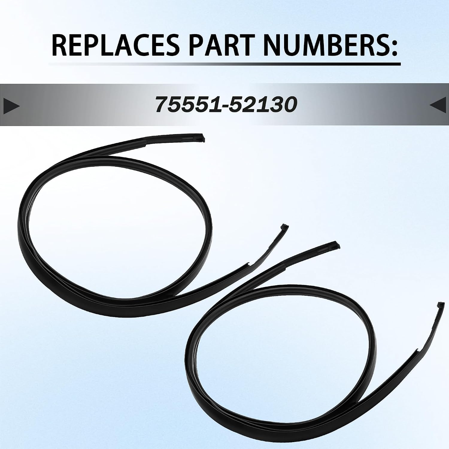 75551-52130 Pair Roof Drip Molding Strips Roof Molding Drip Weatherstrip Left and Right Side Fits for Toyota Yaris Hatchback 2006 2007 2008 2009 2010 2011 Replace 75551-52130