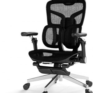 MOJAY Ergonomic Office Chair with Footrest | Big and Tall Design, High Back, 6D Armrest, 3D Headrest, Swivel Rolling, Home Office Use