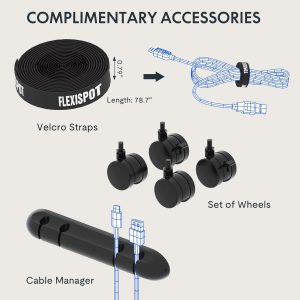 FLEXISPOT E6 MAX - Escritorio de pie de bambú de 55 x 28 pulgadas, con motor dual de 3 etapas, capacidad de peso de 330 libras, escritorio de altura ajustable con gestión de cables y ruedas (escritorio curvado de bambú sólido + marco negro)