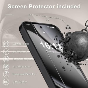 for Google Pixel 10/10 Pro Case, Matte Magnetic Phone Cover [with 1 Screen Protector] [Support for MagSafe] [Shockproof Military Grade Protection] Translucent Frosted Back, Black