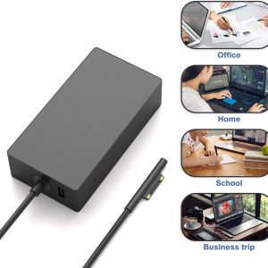 65W Surface Pro Charger Compatible with Microsoft Surface Laptop 2 3, Surface Pro X 11 10 9 8 7 6 5 4 3, Surface Go 2 Go 3, Surface Book 1 2 Microsoft Surface Charger Power Supply Adapter