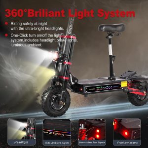Adult Electric Scooter 55MPH Fast 6000W Dual Motors 60 Miles Long Range Off Road All Terrain Oil Hydraulic Brake Dual Suspension Sports ZonDoo ZO03 Scooter Electric for Heavy Duty Adults
