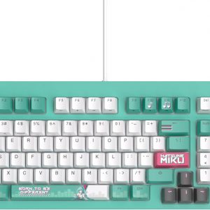 ASUS TUF Gaming K3 Gen II Hatsune Miku Edition - Teclado USB con cable para juegos de 97 teclas, diseño compacto, interruptores RGB óptico-mecánicos, teclas PBT, placa superior extraíble