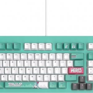 ASUS TUF Gaming K3 Gen II Hatsune Miku Edition - Teclado USB con cable para juegos de 97 teclas, diseño compacto, interruptores RGB óptico-mecánicos, teclas PBT, placa superior extraíble