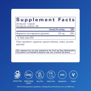 Pure Encapsulations Magnesium (Glycinate) - Supplement to Support Stress Relief, Sleep, Heart Health, Nerves, Muscles, and Metabolism* - with Magnesium Glycinate - 360 Capsules