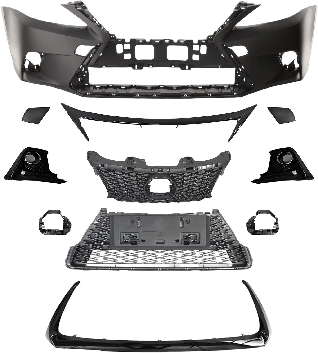 Complete Bumper Kit Compatible with 2011-2017 CT200H To 2020+ F-Sport Style Front