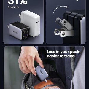 UGREEN Nexode 65W Wall Charger, 4-Port, GaN Fast Charging Block | 3 USB C & 1 USB A, Foldable Plug, Travel Essentials, for MacBook Pro/Air/Neo, iPhone 17/16, Galaxy S26/S25, iPad, Steam Deck