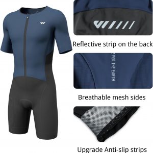 Lo.gas Triathlon Suits Mens,High Elasticity Breathable Quick-Drying Trisuits Race Skinsuits Cycling Swimskin Bike Swim Run