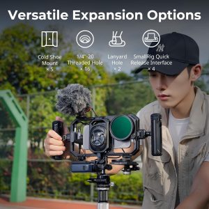 SMALLRIG All-in-One Cooling Dual Handle Phone Cage Kit for iPhone 17/16/Android, 15W Active Cooler & 4-in-1 USB-C Hub, Universal Compatibility 2.5-3.1" Phones, for Live Streaming- 5276
