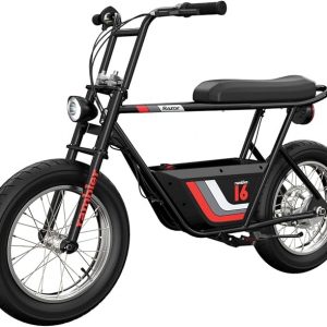 Razor Electric Bike for Ages 18+, 220 lb Max Weight, Black, w/ 350W Motor, 16” Tires & 36V Battery, Up to 15.5 MPH, Rambler 16 – Rechargeable Minibike for Teens and Adults