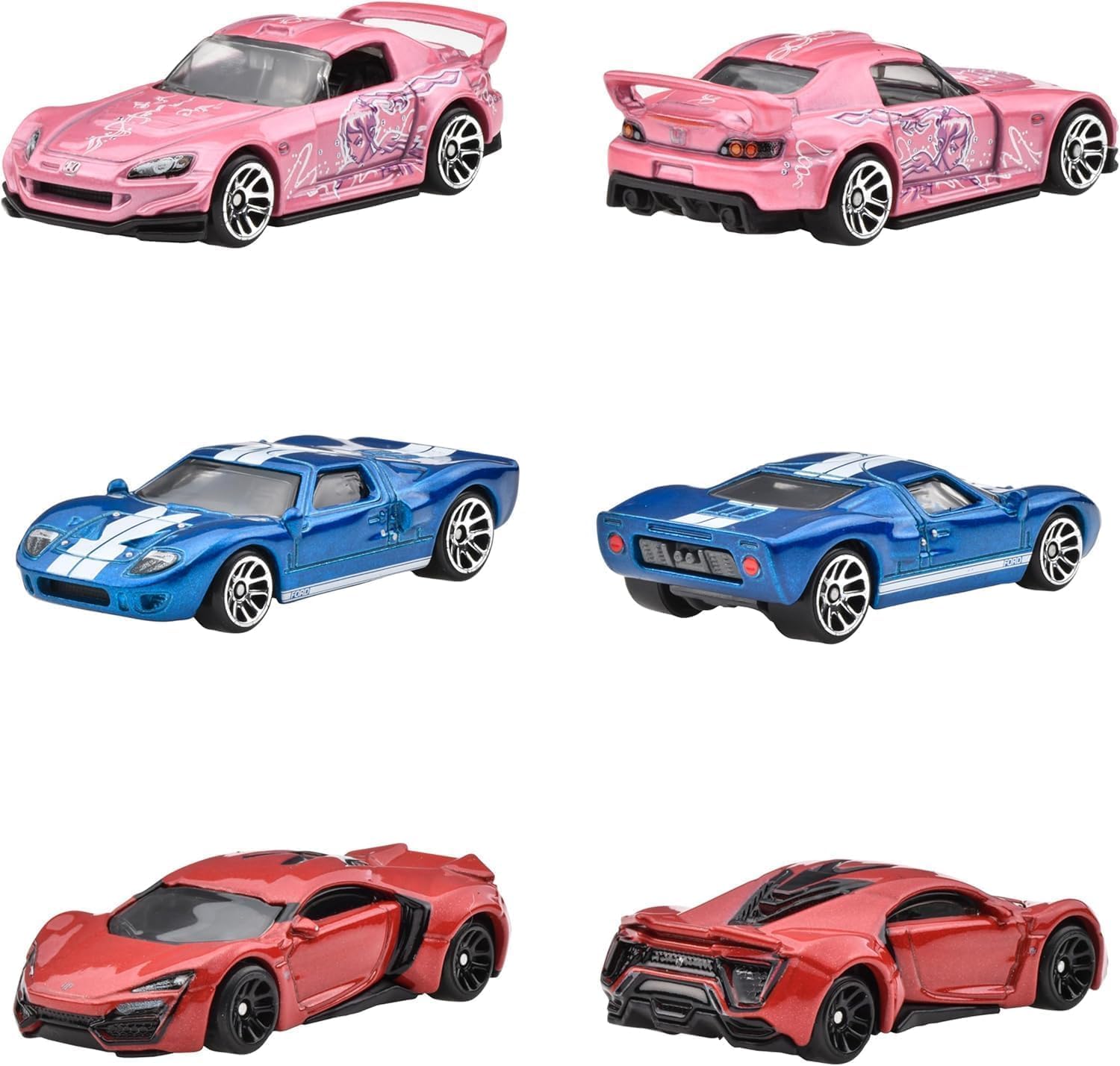 Hot Wheels HVX27 Fast and Furious 10 Pack de Vehículos de Juguete, Mini Coche para Niños de 3 Años y Más