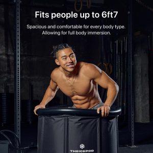 The Pod Company Standard Ice Bath Tub, 84 Gallon Cold Plunge Tub with Cover Lid, Portable Inflatable Ice Plunge Tub for Adults, Side Drain, Chiller Compatible (Requires Conversion Kit)