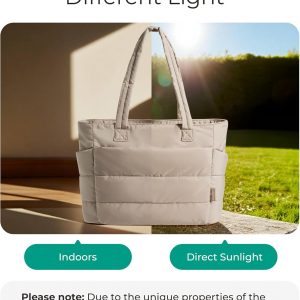 BAGSMART Tote Bag for Women, Lightweight Puffy Tote Bag with Compartments Shoulder Bag Handbag for Travel, Work, Gym | Lightweight