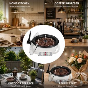 Upgrade Coffee Roaster Machine for Home Use, 110V Household Electric Coffee Bean Roaster with Timer 1200W Roasting Machine Peanut Bean Home Coffee Roaster
