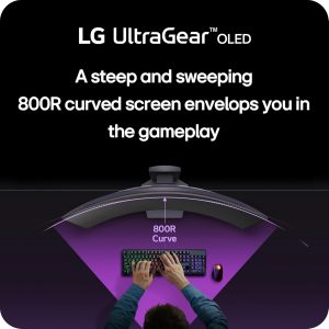 LG 34GS95QE 34-inch Ultragear OLED Curved Gaming Monitor WQHD 1440p 800R 240Hz 0.03ms AMD FreeSync Premium Pro NVIDIA G-Sync HDMI 2.1 DisplayPort Tilt/Height/Swivel Stand Black