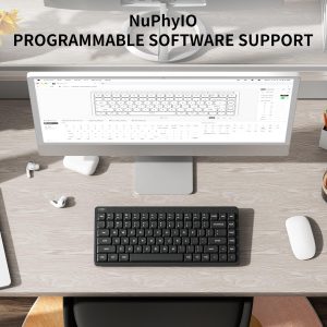 nuphy Node75 Hot-swap Wireless Mechanical Keyboard Gray-Blush Nano Switch | 84 Keys 75% Low Profile Keyboard,For Mac / Windows, Supports Touch Gestures, For Bluetooth, 2.4GHz, USB-C, RGB Backlit