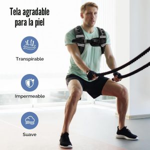 Zeerun Chaleco con peso, 6 libras, 8 libras, 10 libras, 12 libras, 15 libras, 18 libras, 20 libras, 24 libras, 30 libras, para hombres y mujeres, hebilla ajustable a rayas reflectantes, cómodo y duradero, chaleco para caminar, correr, entrenamiento de fuerza