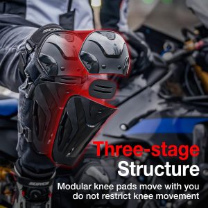 Scoyco Motorcycle Knee and Shin Guards – Motocross Knee Pads Adjustable TPU Protective Gear for Road Cycling | Adjustable Bands Protective Gear for Cycling