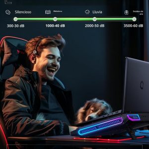 llano V10 Almohadilla de Refrigeración para Laptop de Juegos, Enfriador de Laptop RGB con Potente Ventilador Turbo Externo de 4.72 Pulgadas, Enfriamiento Rápido para Computadoras de 13-17.3 Pulgadas | Powerful 4.72 Inch Turbo Cooling Fan, Fast Cooling Computer 13-17.3in, Button Control, 3 Adjustable Stand, 4-Port USB C&A