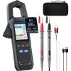 FNIRSI DMC-100 Multímetro de Pinza Digital de 9999 Contajes TRMS, Medidor de Amperaje Recargable con Registro de Curva de 600A, Mide NCV, Voltaje y Corriente AC/DC, Continuidad, Capacitancia, Diodo
