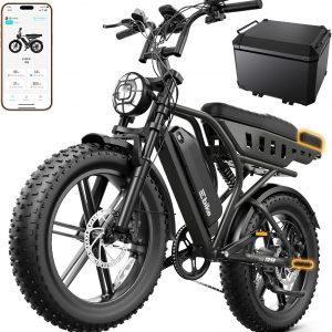 TST - Bicicleta eléctrica para adultos, 1500 W, pico de 20 pulgadas, neumático grueso, bicicleta eléctrica todoterreno de 60/130 millas, bicicleta eléctrica de cross – 48 V 15/30 AH batería probada