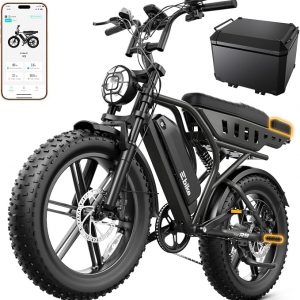 TST - Bicicleta eléctrica para adultos, 1500 W, pico de 20 pulgadas, neumático grueso, bicicleta eléctrica todoterreno de 60/130 millas, bicicleta eléctrica de cross – 48 V 15/30 AH batería probada