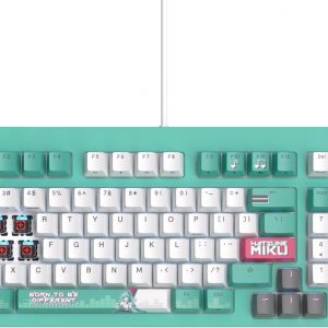 ASUS TUF Gaming K3 Gen II Hatsune Miku Edition - Teclado USB con cable para juegos de 97 teclas, diseño compacto, interruptores RGB óptico-mecánicos, teclas PBT, placa superior extraíble
