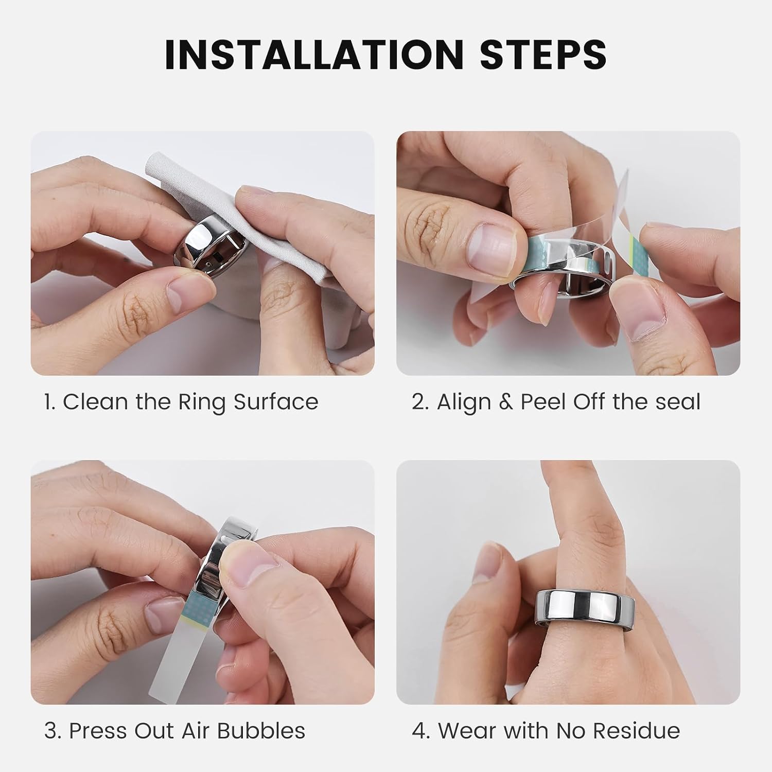 10 Pack Ultra-Thin Clear Skin Cover for Oura Ring Gen 5, Invisible Transparent Anti-Scratch Protector Smart Rings Accessories Protective Film for Oura Ring 5 (Clear, Size 8)