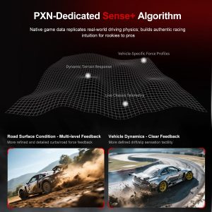 PXN VD6 Bundle: PC Steering Wheel and Pedals – 6 Nm Direct Drive Servo Motor Base, W AS Racing Wheel, Hall Effect 2-Pedal Set, and Table Clamp – Professional Sim Racing Setup for Windows PC (7–11)