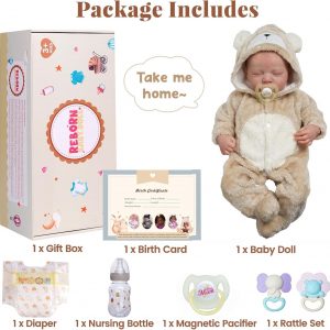 BABESIDE Lifelike Reborn Baby Dolls Boy - 17-Inch Baby Soft Body Realistic-Newborn Baby Doll Silicone Full Body Vinyl Real Life Baby Dolls with Toy Accessories for Kids Age 3+