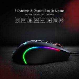 Redragon M612 Wired RGB Optical Gaming Mouse 8000 DPI Remapping Keys | Stable Lag-Free Connection, Redefine Keybinding Macro, Vibing Backlight, Ergonomic Grip Body Comfort