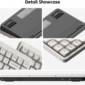 nuphy Node75 Hot-swap Wireless Mechanical Keyboard Gray-Blush Nano Switch | 84 Keys 75% Low Profile Keyboard,For Mac / Windows, Supports Touch Gestures, For Bluetooth, 2.4GHz, USB-C, RGB Backlit