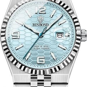 Mens Watches Stainless Steel Classic Business Waterproof Easy to Read Watch for Men with Date Chronograph Luminous Luxury Wrist Watches for Men