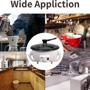 Coffee Roaster Machine for Home Use, 800g Capacity Electric Coffee Bean Roaster Machine with Timer 0-240℃ Non-Stick for Cafe Shop, Nut, Peanut, Black Bean, Soybeans 110V 1200W
