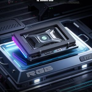 llano V10 Almohadilla de Refrigeración para Laptop de Juegos, Enfriador de Laptop RGB con Potente Ventilador Turbo Externo de 4.72 Pulgadas, Enfriamiento Rápido para Computadoras de 13-17.3 Pulgadas | Powerful 4.72 Inch Turbo Cooling Fan, Fast Cooling Computer 13-17.3in, Button Control, 3 Adjustable Stand, 4-Port USB C&A