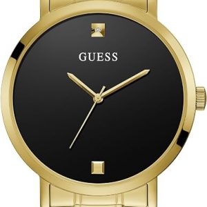 Guess Reloj de acero inoxidable con esfera de diamante genuino
