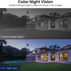 AOQEE 2K Cameras for Home Security-Outdoor/Indoor Camera for Dog/Cat/Pet/Nanny/Baby/Elderly, Color Night Vision, White Light, Siren, 24/7 SD Recordings, Works with Alexa, Plug in (C1-White-2pack-2.4G)
