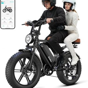 Bicicleta eléctrica para adultos, motor de pico de 1500 W, bicicleta retro E, rango de 65/120 millas, batería extraíble de 48 V 15 Ah, neumáticos gruesos de 20 x 4 pulgadas, suspensión completa
