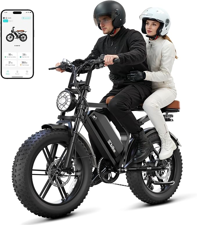 Bicicleta eléctrica para adultos, motor de pico de 1500 W, bicicleta retro E, rango de 65/120 millas, batería extraíble de 48 V 15 Ah, neumáticos gruesos de 20 x 4 pulgadas, suspensión completa