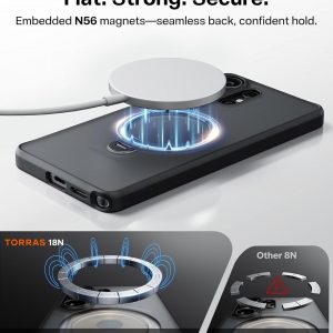TORRAS Q3 Spin for Samsung Galaxy S26 Ultra Case with 360 Magnetic Stand, Compatible with Magsafe, 4X Military-Grade Shockproof S26 Ultra Phone Case with Kickstand, Translucent Frosted Black