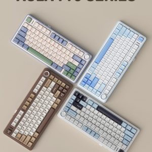 AULA F75 75% Wireless Mechanical Keyboard, Hot Swappable Creamy Keyboard, Pre-lubed Linear Switches, 2.4GHz/Type-C/BT5.0, RGB Backlit Gaming Keyboards(White&Brown)