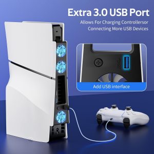 Cooling Fan for PS5 Slim, Compatible with PlayStation 5 Slim Console, High Efficiency PS5 Slim Fan Cooler Station (Black-p5 Slim)